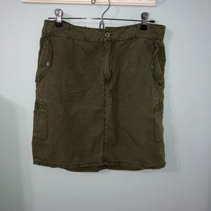 Army green mid skirt